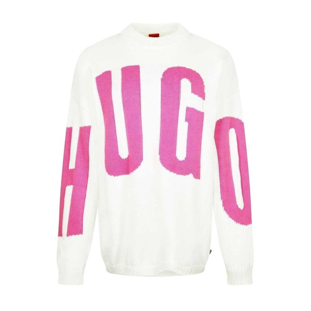 Hugo Womens/Ladies Crew Neck Relaxed Fit Long-Sleeved Sweater / Natural